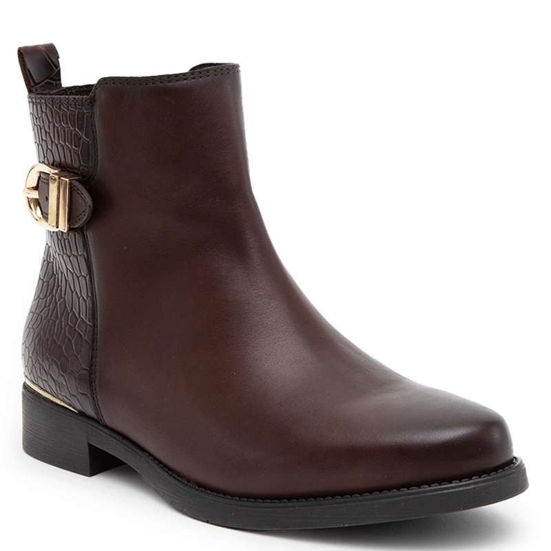 BOTINES MUJER GACEL CHOCOLATE HORTENCIA CUERO - 3