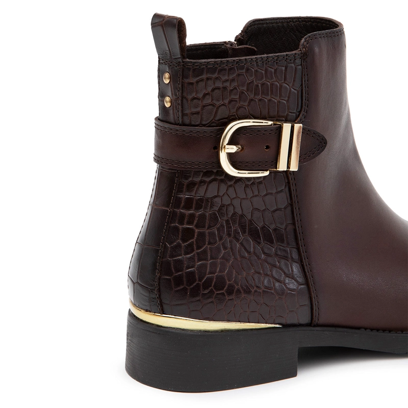 BOTINES MUJER GACEL CHOCOLATE HORTENCIA CUERO - 4