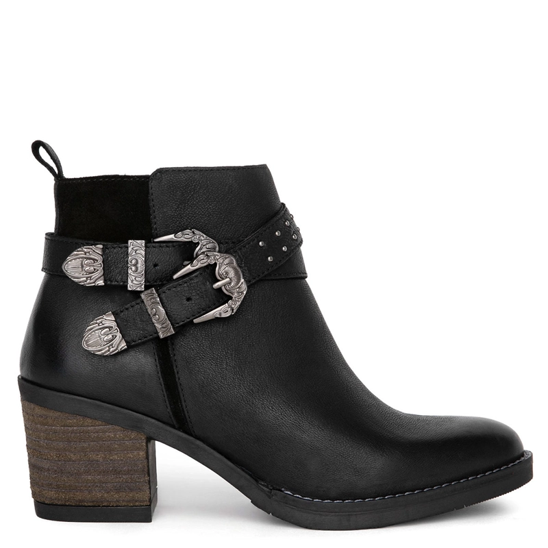 BOTINES MUJER GACEL NEGRO PIERA CUERO - 1