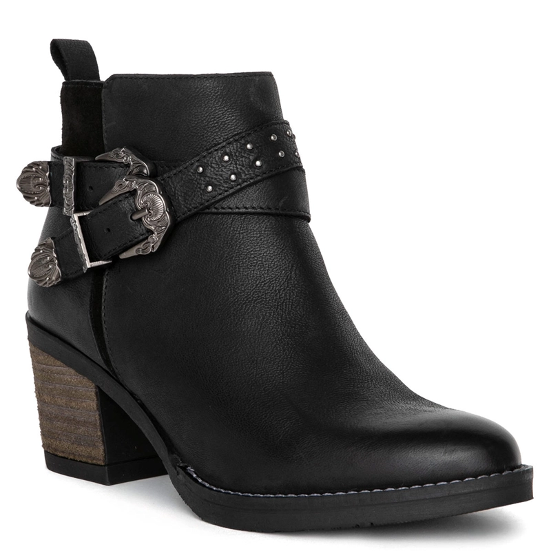 BOTINES MUJER GACEL NEGRO PIERA CUERO - 3
