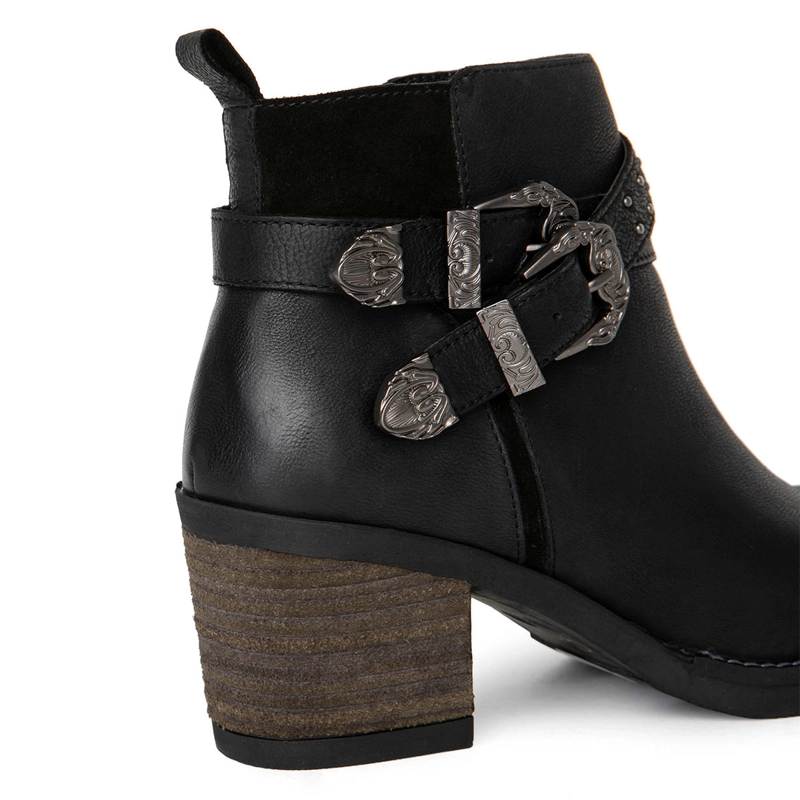 BOTINES MUJER GACEL NEGRO PIERA CUERO - 4