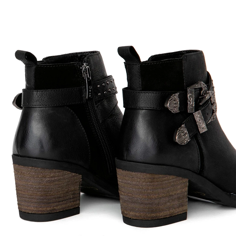 BOTINES MUJER GACEL NEGRO PIERA CUERO - 5