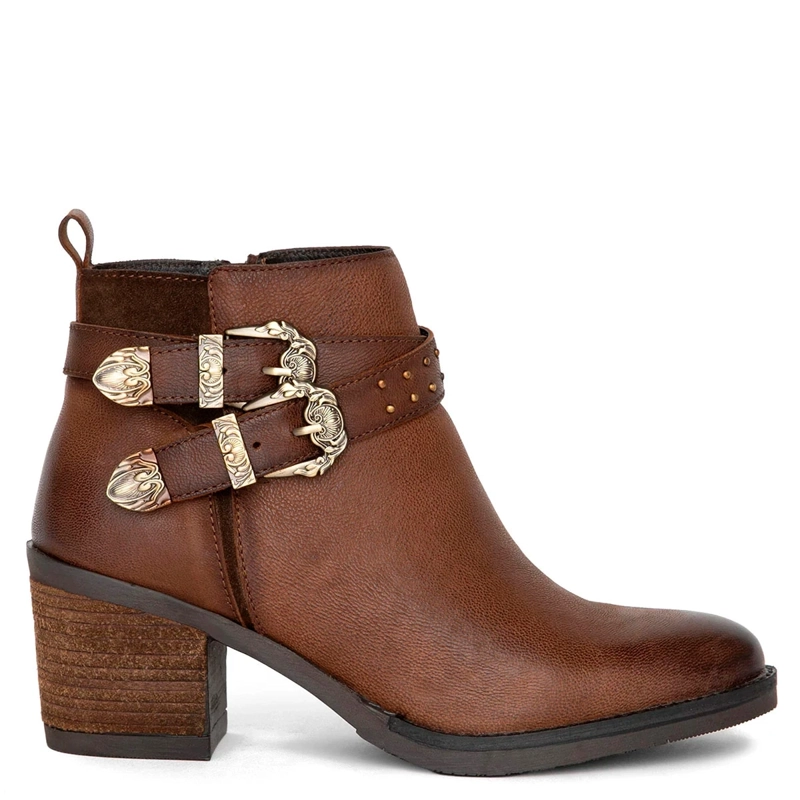 BOTINES MUJER GACEL CHOCOLATE PIERA CUERO - 1