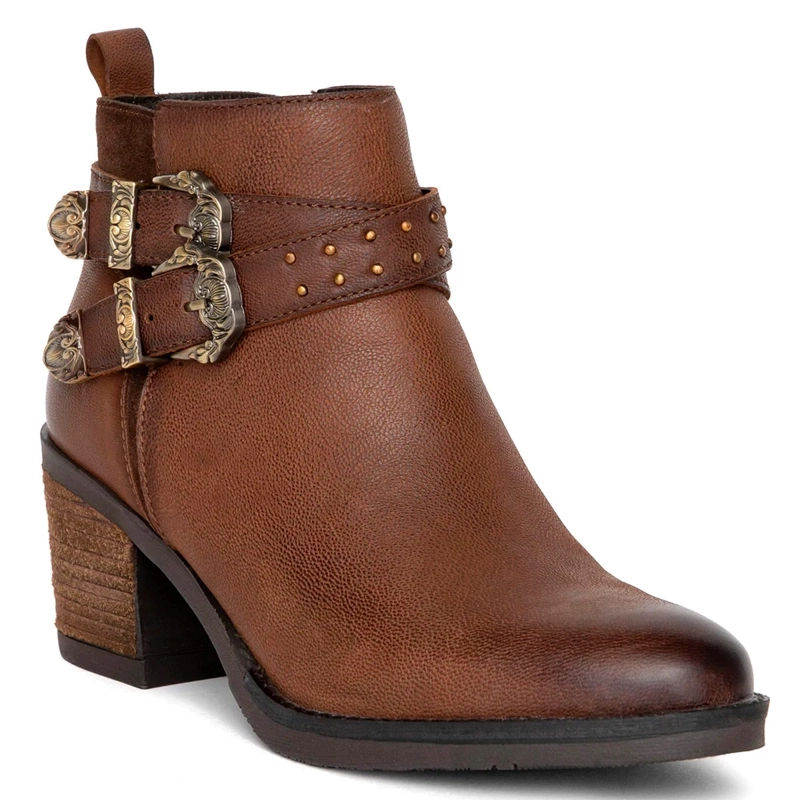 BOTINES MUJER GACEL CHOCOLATE PIERA CUERO - 3
