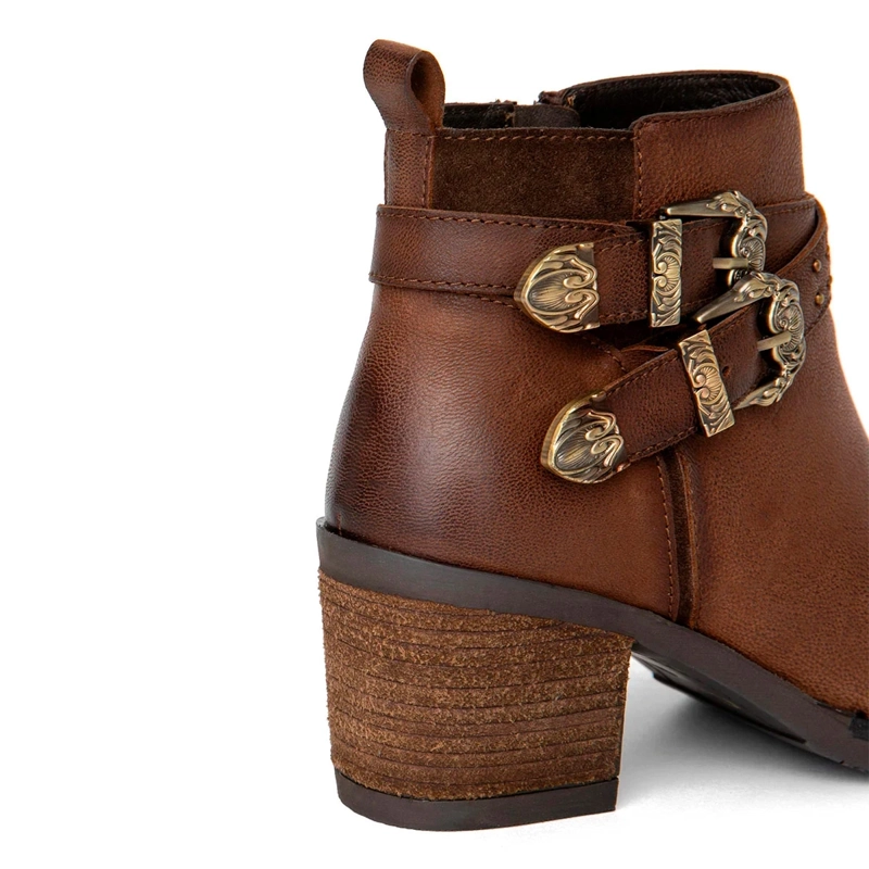 BOTINES MUJER GACEL CHOCOLATE PIERA CUERO - 4