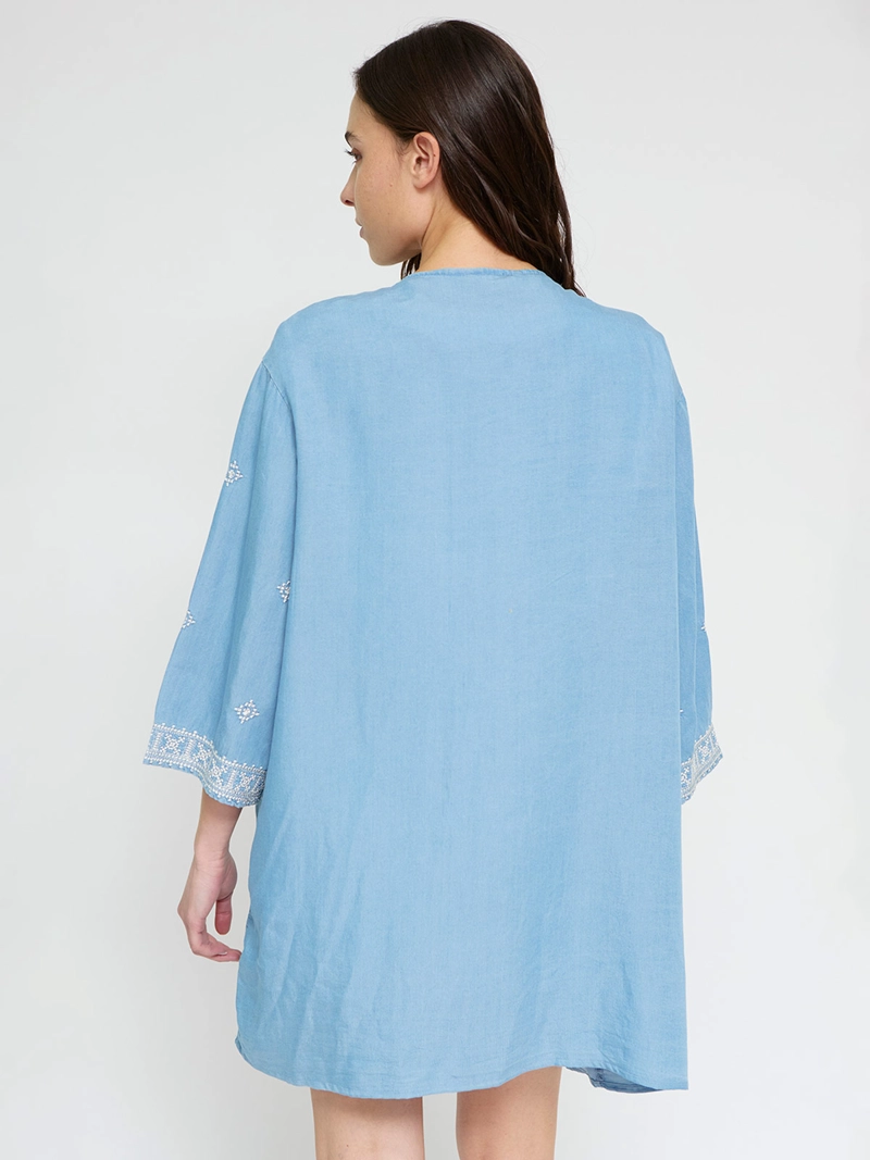 CHAQUETA MUJER AZIZ TIPO KIMONO BORDADO - 2
