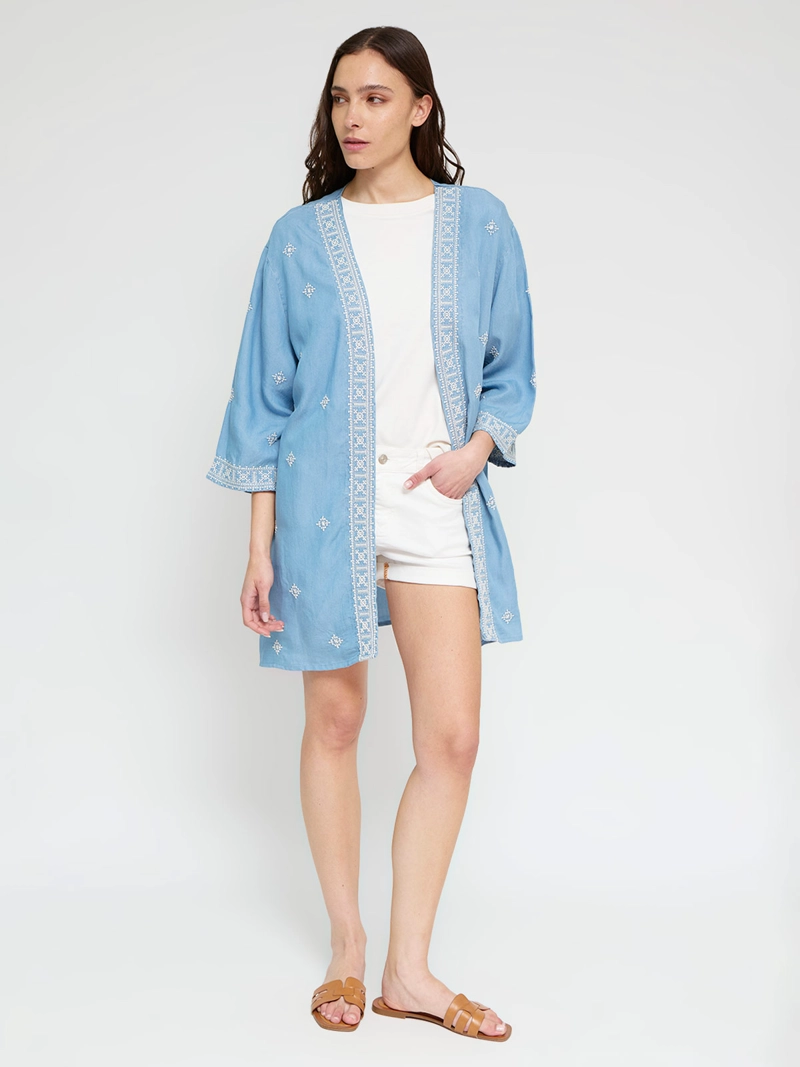 CHAQUETA MUJER AZIZ TIPO KIMONO BORDADO - 4
