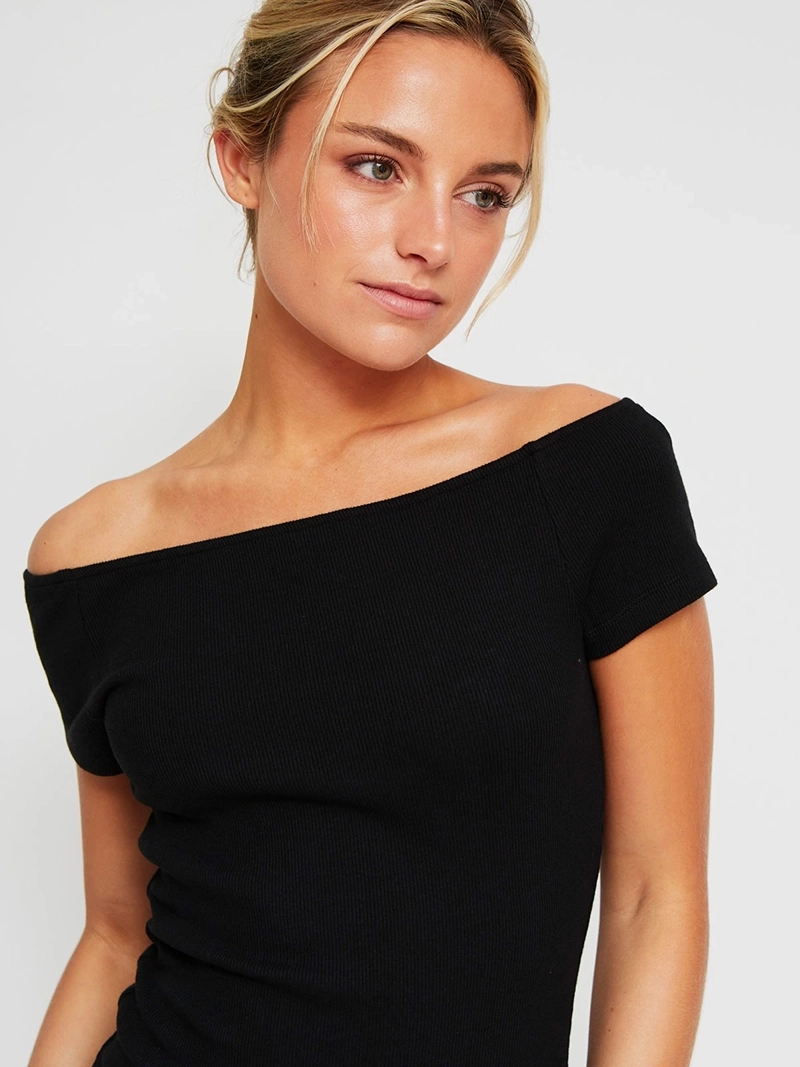 VESTIDO MUJER INDEX ALGODÓN CORTO HOMBRO DESCUBIERTO - 4