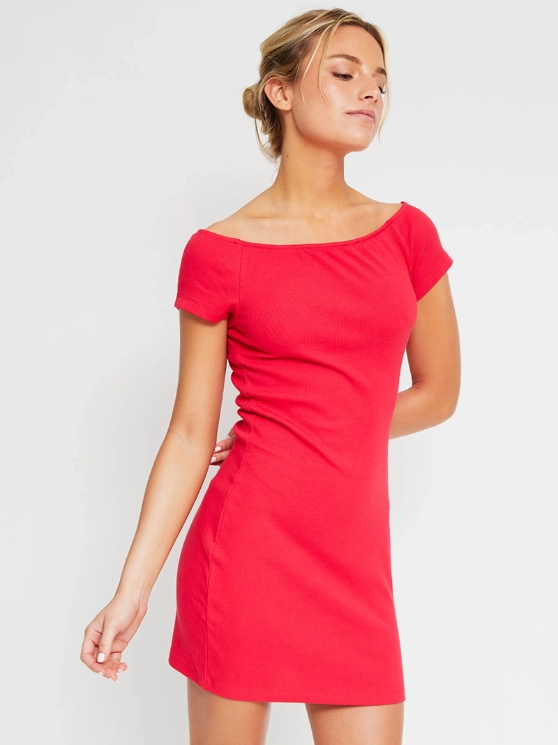VESTIDO MUJER INDEX ALGODÓN CORTO HOMBRO DESCUBIERTO - 2