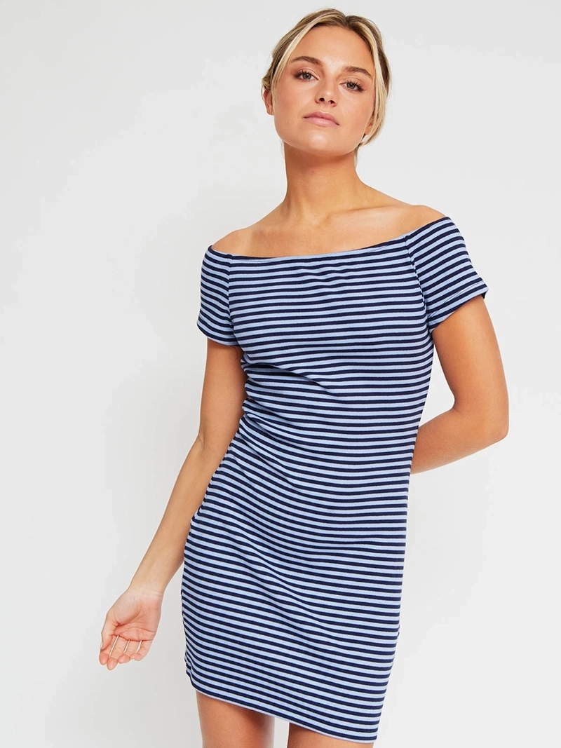VESTIDO MUJER INDEX ALGODÓN CORTO HOMBRO DESCUBIERTO - 2