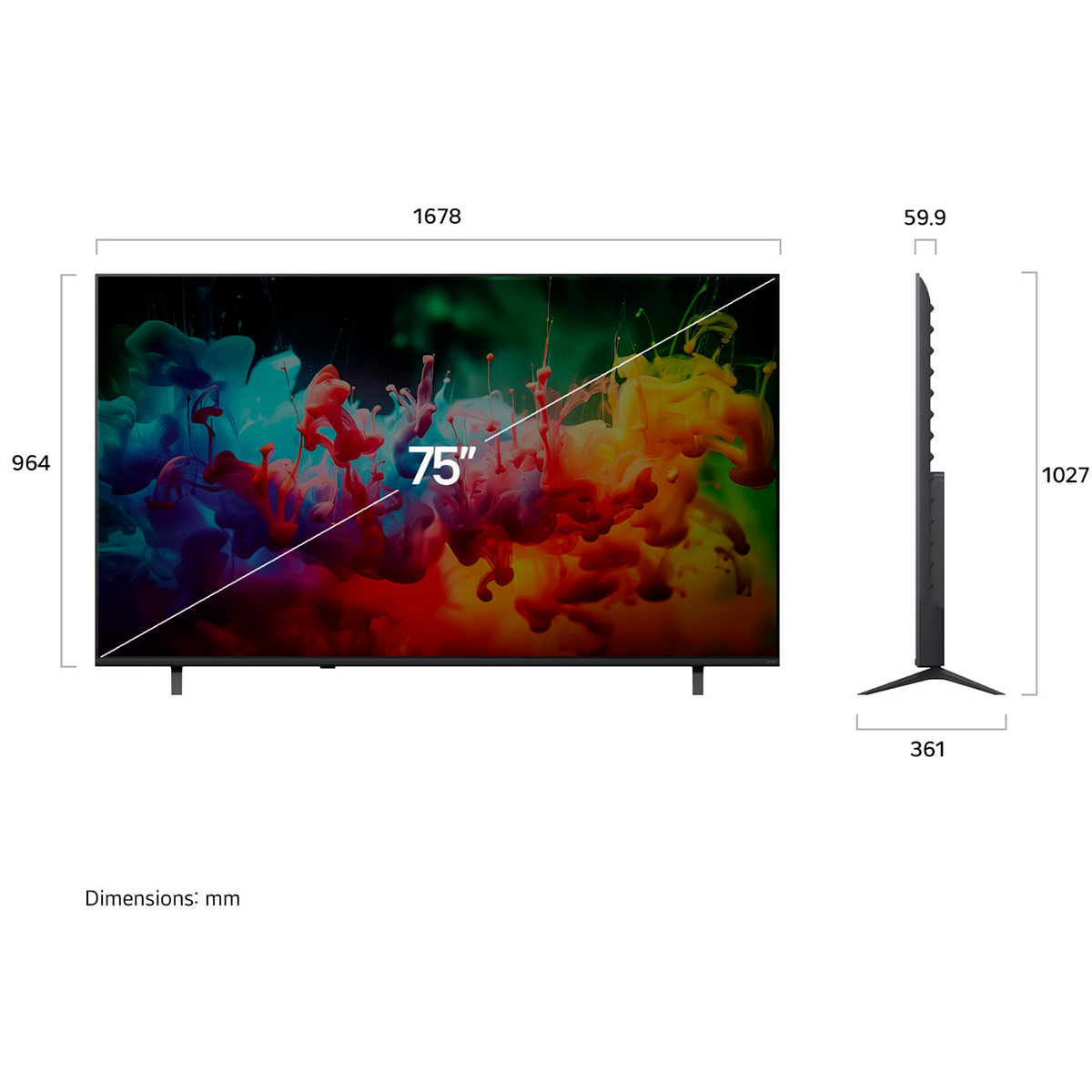 SMART TV LG QNED 4K UHD 75” 75QNED70BSA - 3