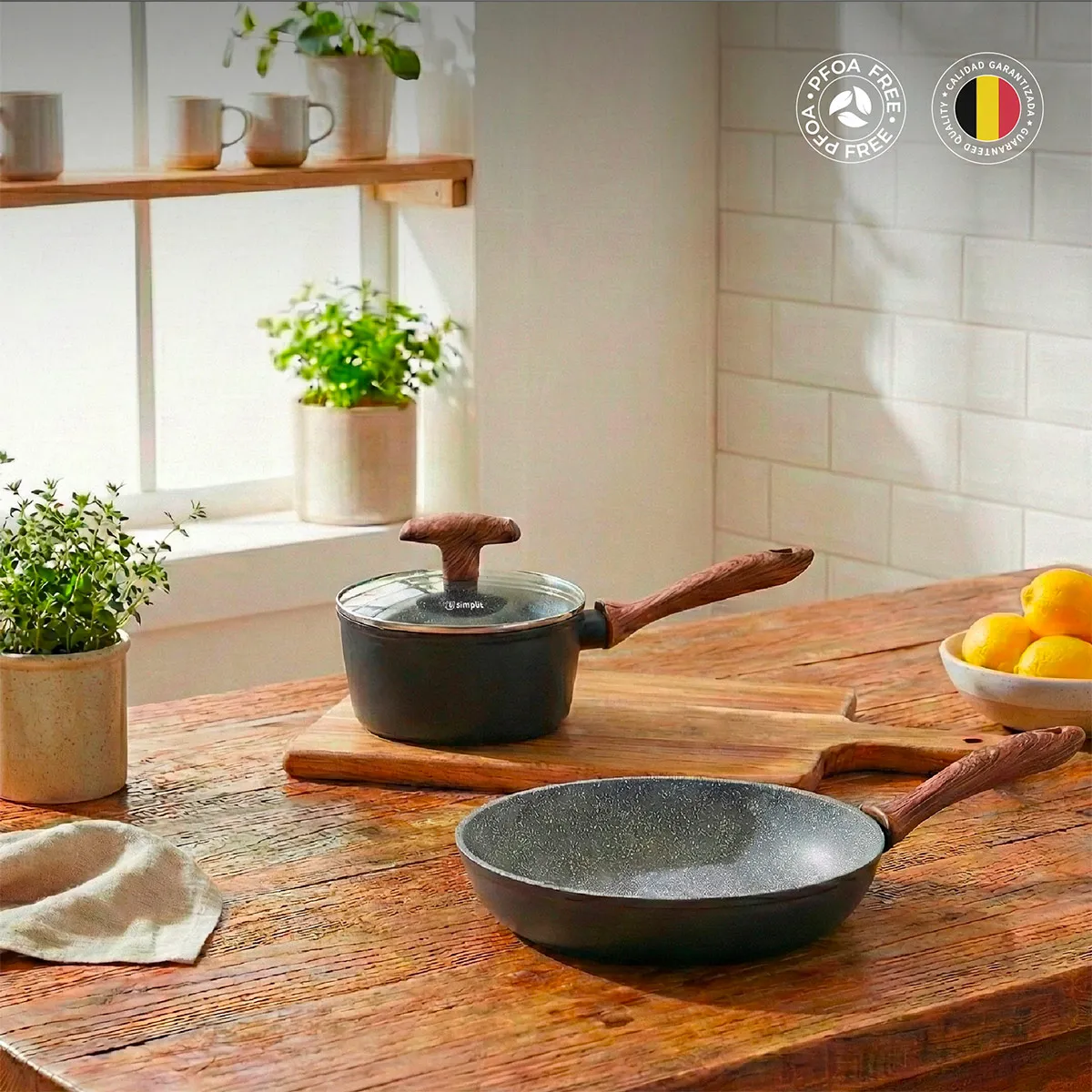 BATERÍA DE COCINA SIMPLIT OREGON ANTIADHERENTE 5 PIEZAS NEGRO - 8