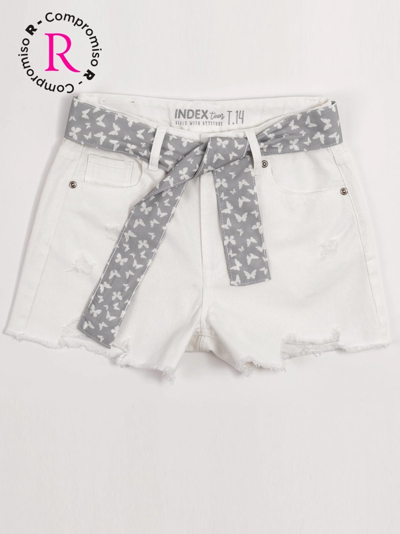 SHORT NIÑA INDEX TEEN ALGODÓN ROTURAS