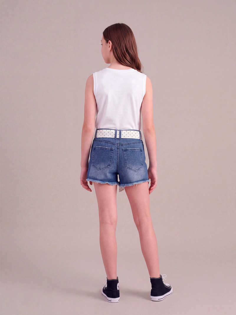 SHORT NIÑA INDEX TEEN ALGODÓN ROTURAS - 2