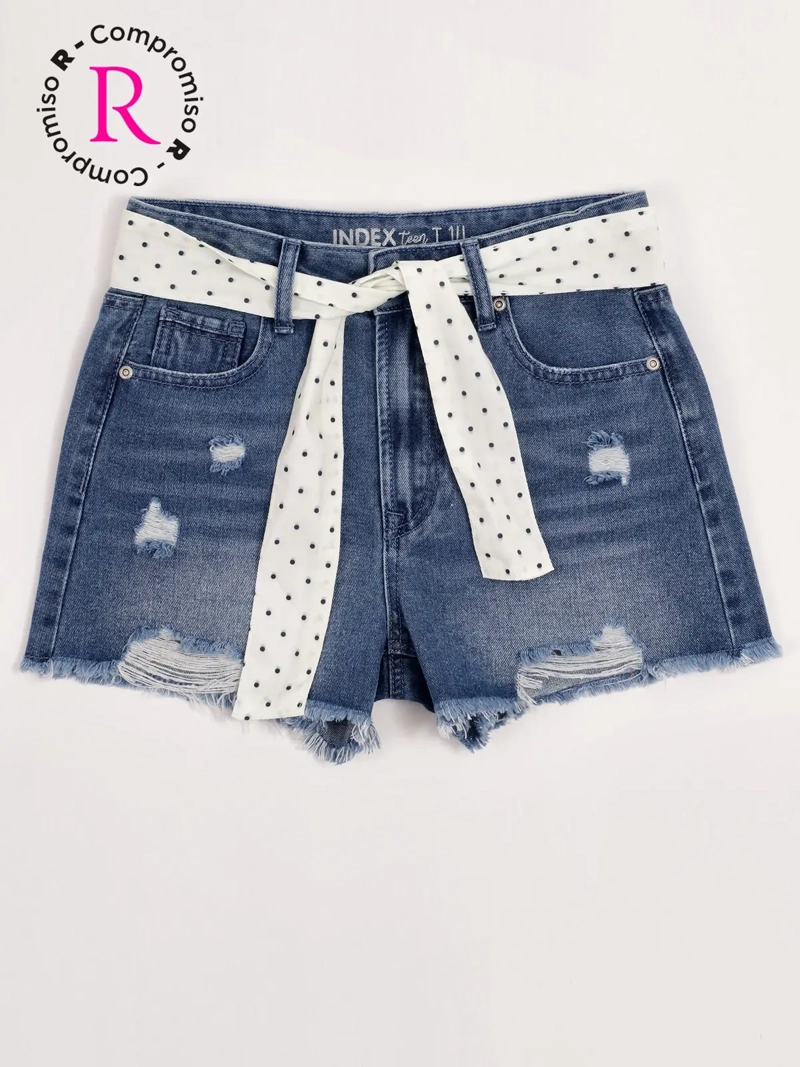 SHORT NIÑA INDEX TEEN ALGODÓN ROTURAS