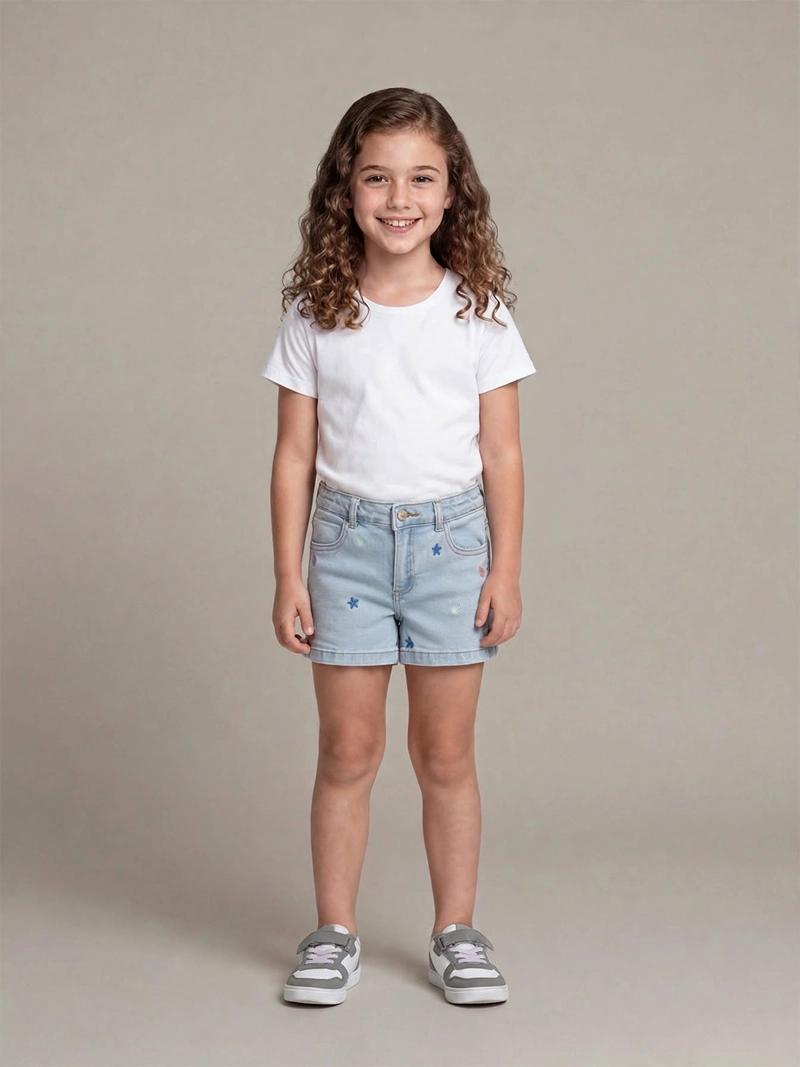 SHORT NIÑA HARVEST ALGODÓN BORDADO