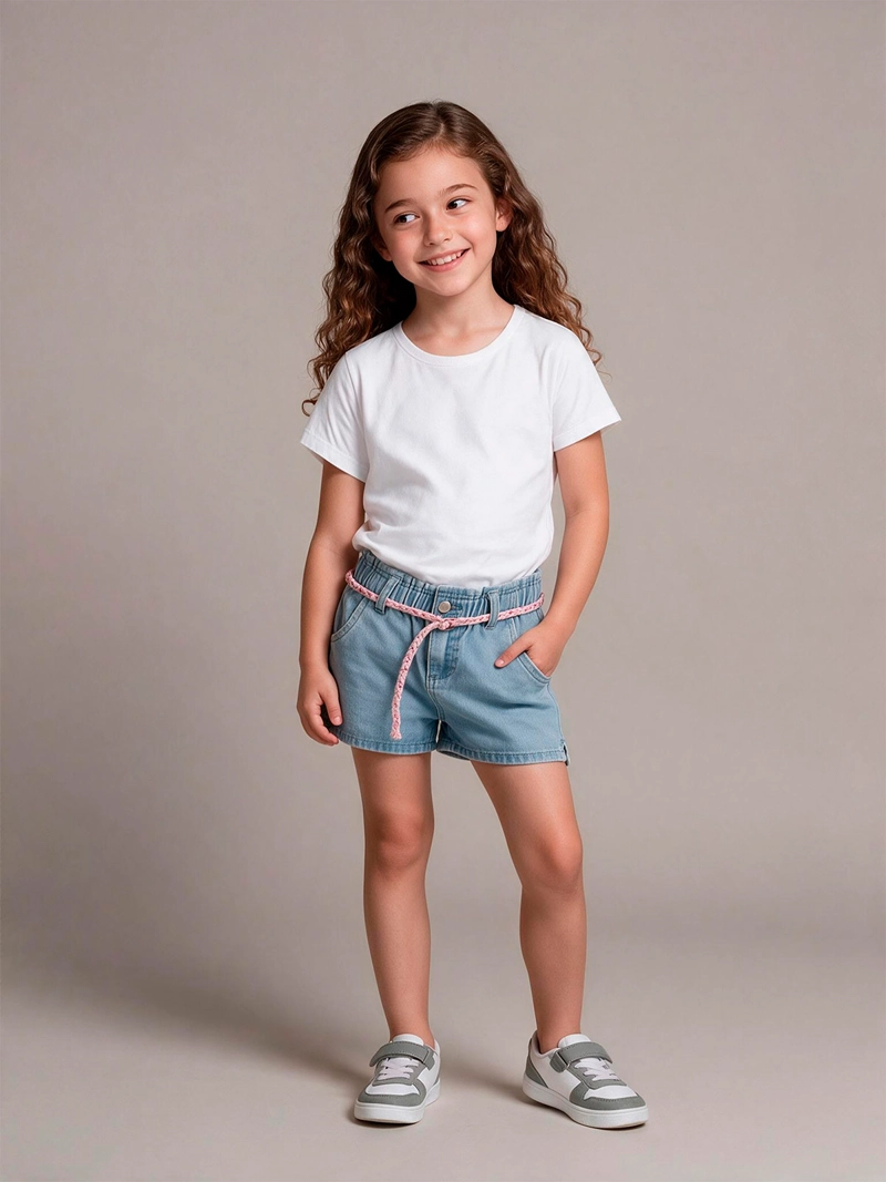 SHORT NIÑA HARVEST ALGODÓN CINTURÓN