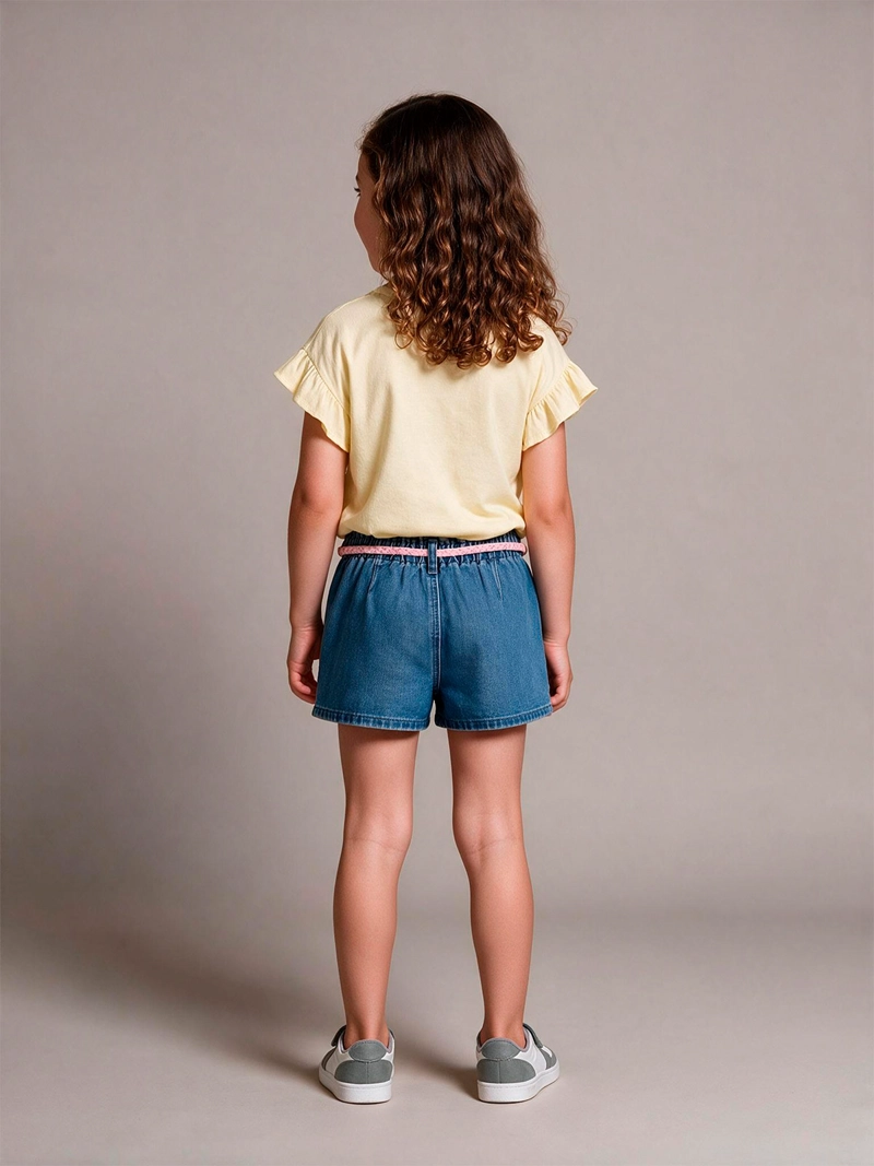 SHORT NIÑA HARVEST ALGODÓN CINTURÓN - 2