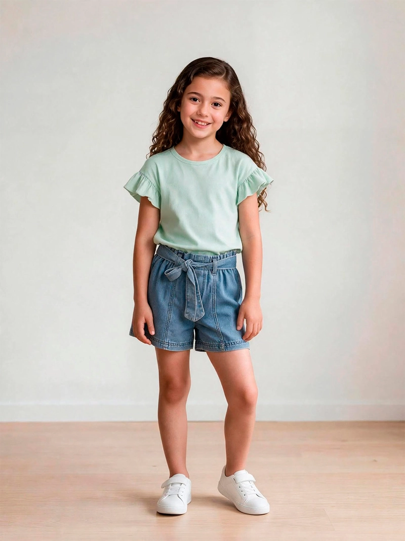 SHORT NIÑA HARVEST ALGODÓN CINTURÓN