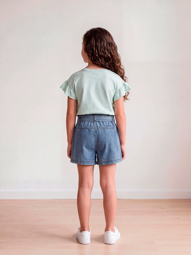 SHORT NIÑA HARVEST ALGODÓN CINTURÓN - 2