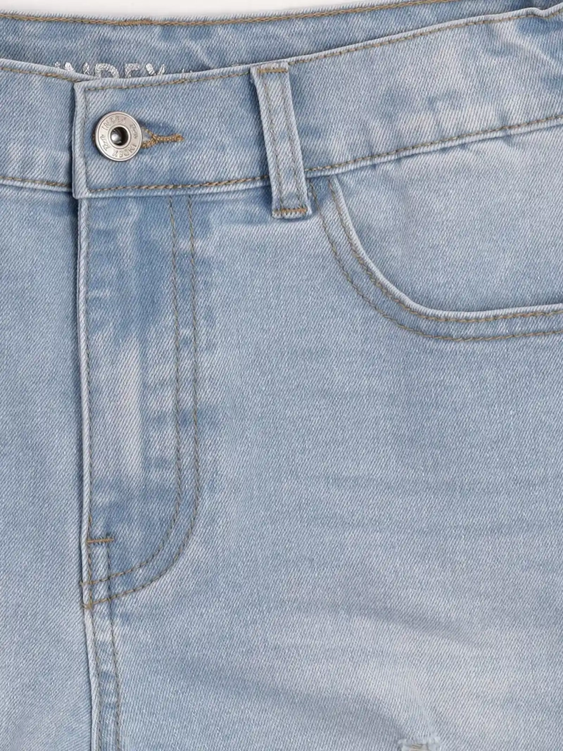 SHORT NIÑA INDEX TEEN ALGODÓN DENIM RASGADO + PULSERA - 3