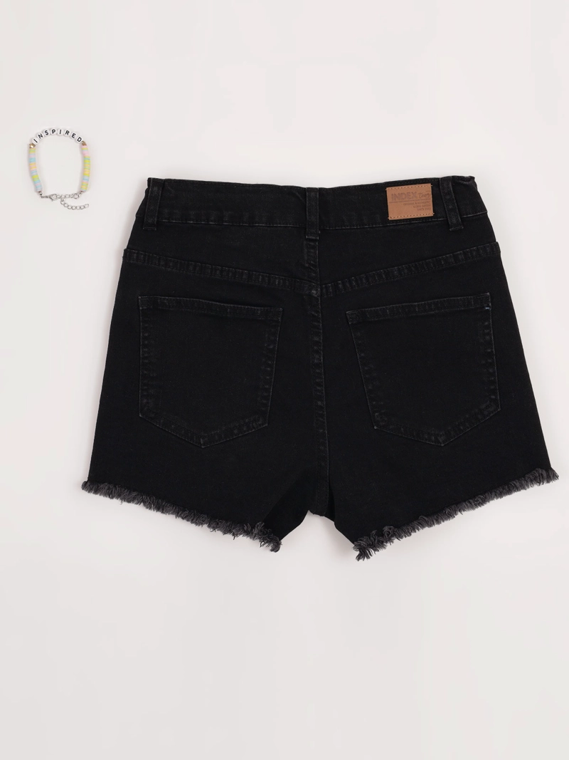 SHORT NIÑA INDEX TEEN ALGODÓN DENIM RASGADO + PULSERA - 2