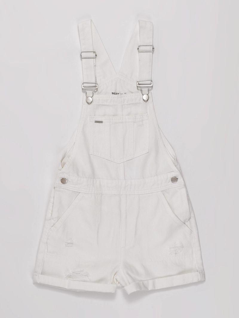 JARDINERA NIÑA INDEX TEEN ALGODÓN CORTA DENIM RASGADO - 1