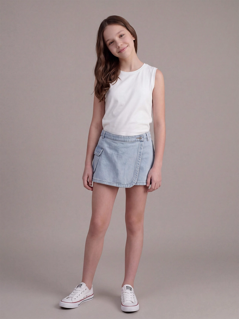 FALDA SHORT NIÑA INDEX TEEN ALGODÓN CARGO