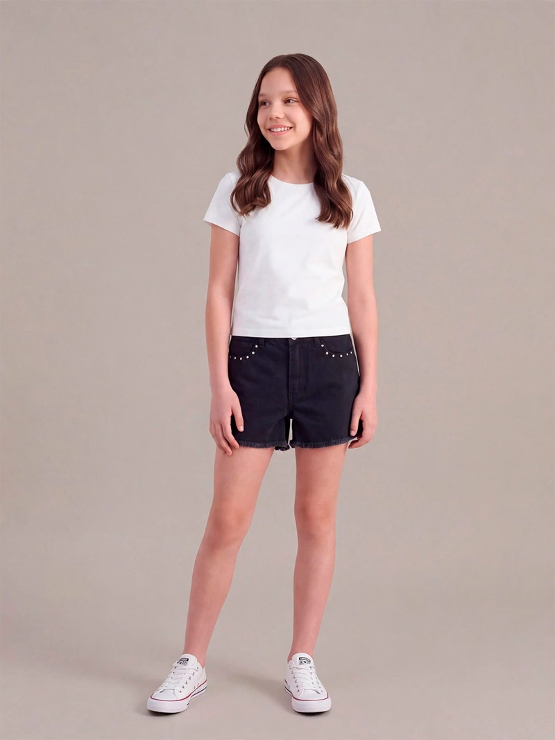 SHORT NIÑA INDEX TEEN ALGODÓN TACHAS