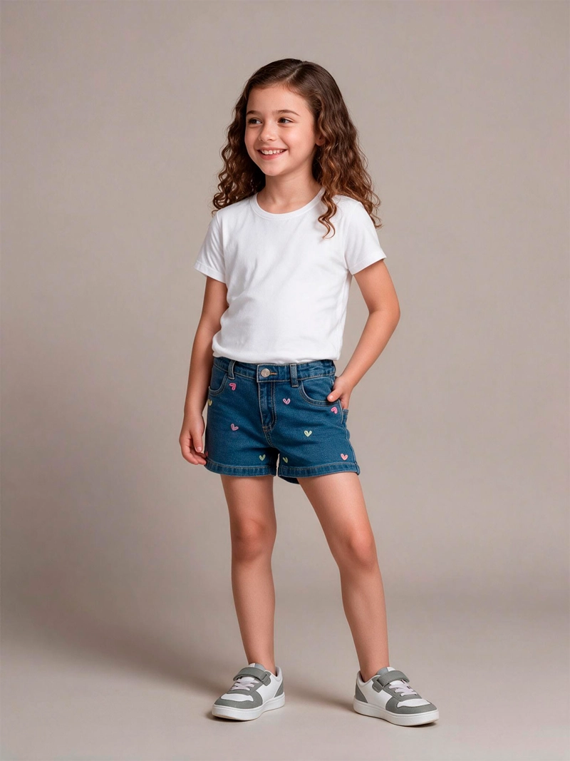 SHORT NIÑA HARVEST ALGODÓN BORDADO