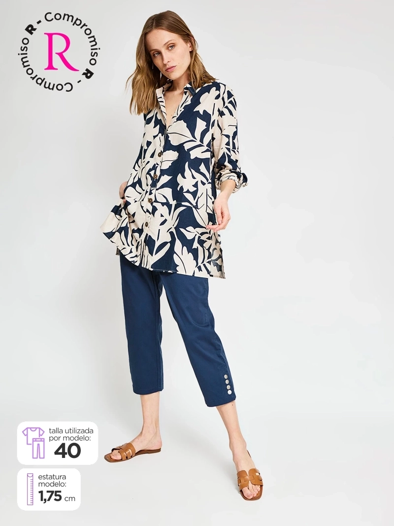 PANTALÓN MUJER AZIZ ALGODÓN CAPRI