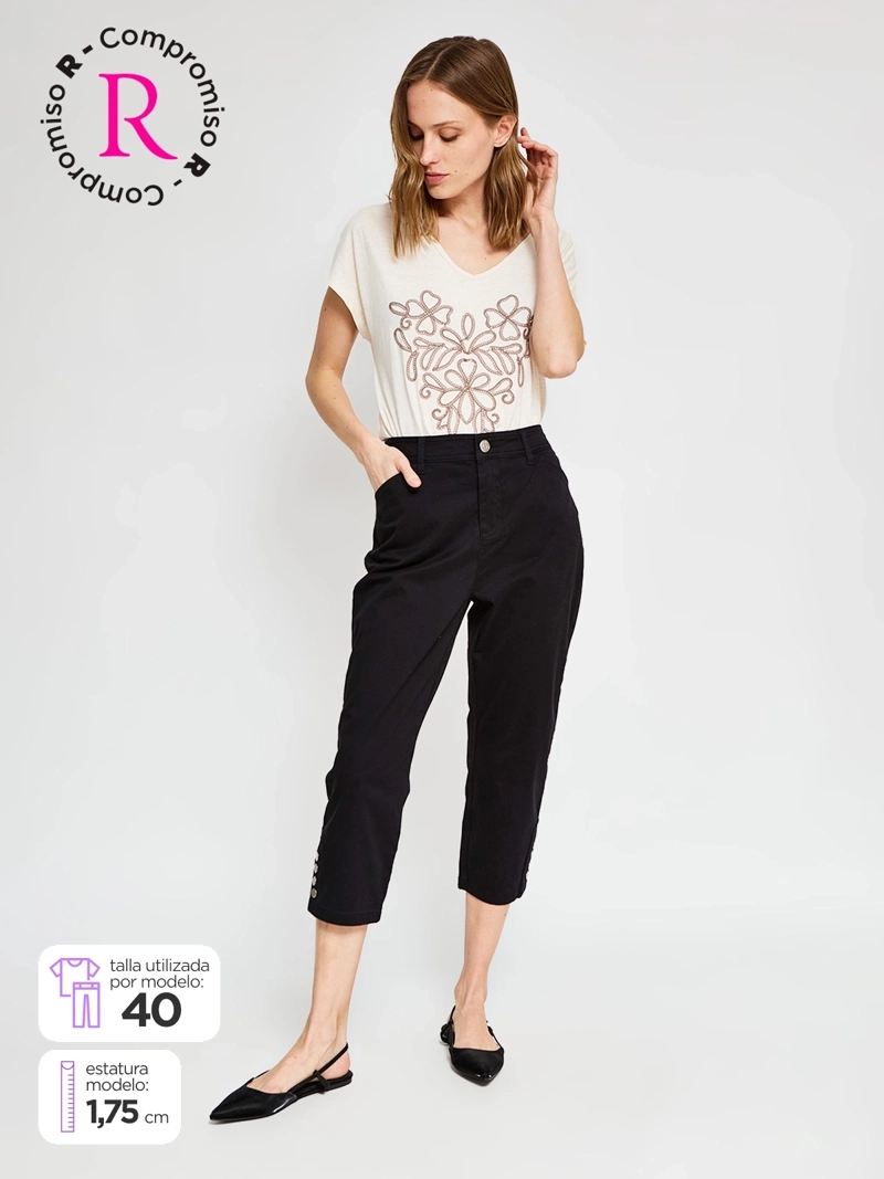 PANTALÓN MUJER AZIZ ALGODÓN CAPRI - 1