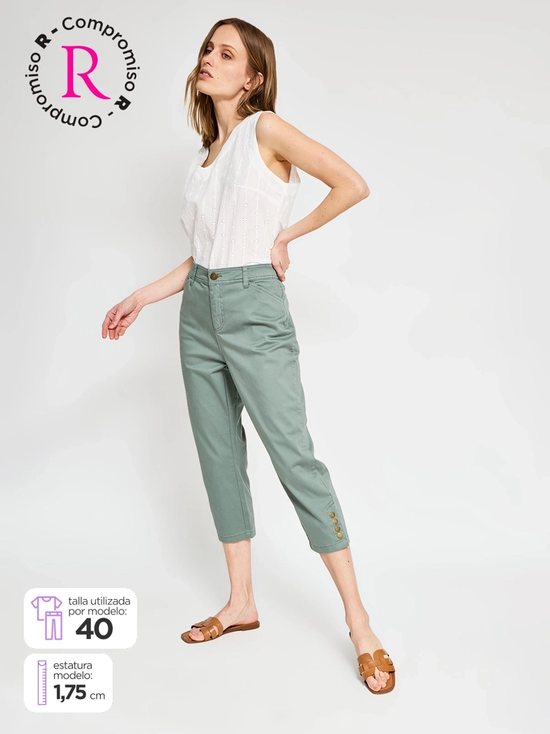 PANTALÓN MUJER AZIZ ALGODÓN CAPRI - 1