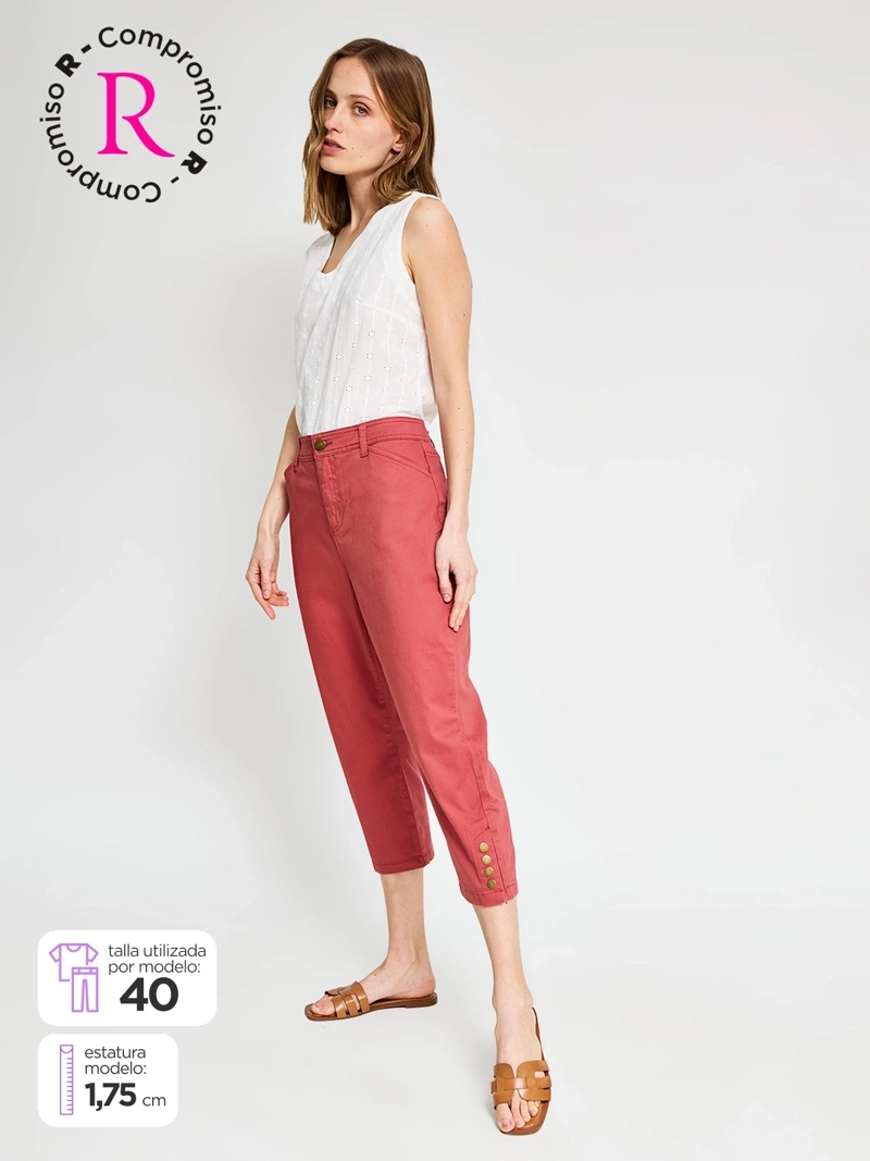 PANTALÓN MUJER AZIZ ALGODÓN CAPRI - 1