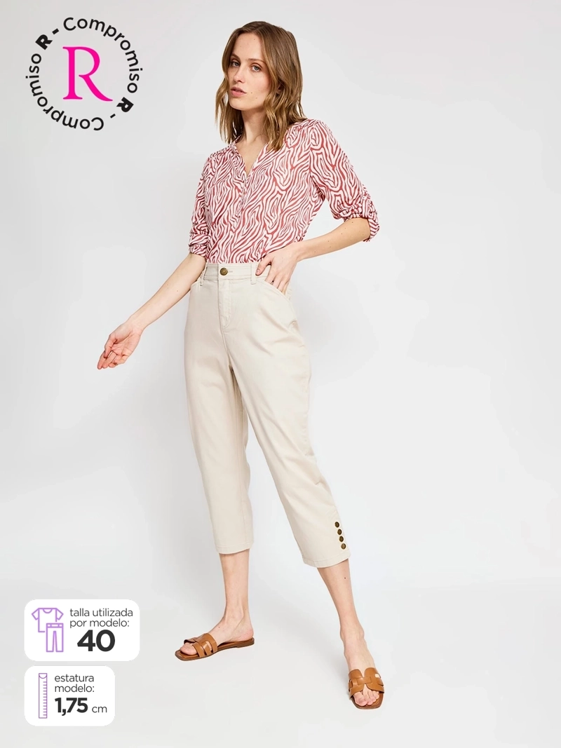 PANTALÓN MUJER AZIZ ALGODÓN CAPRI