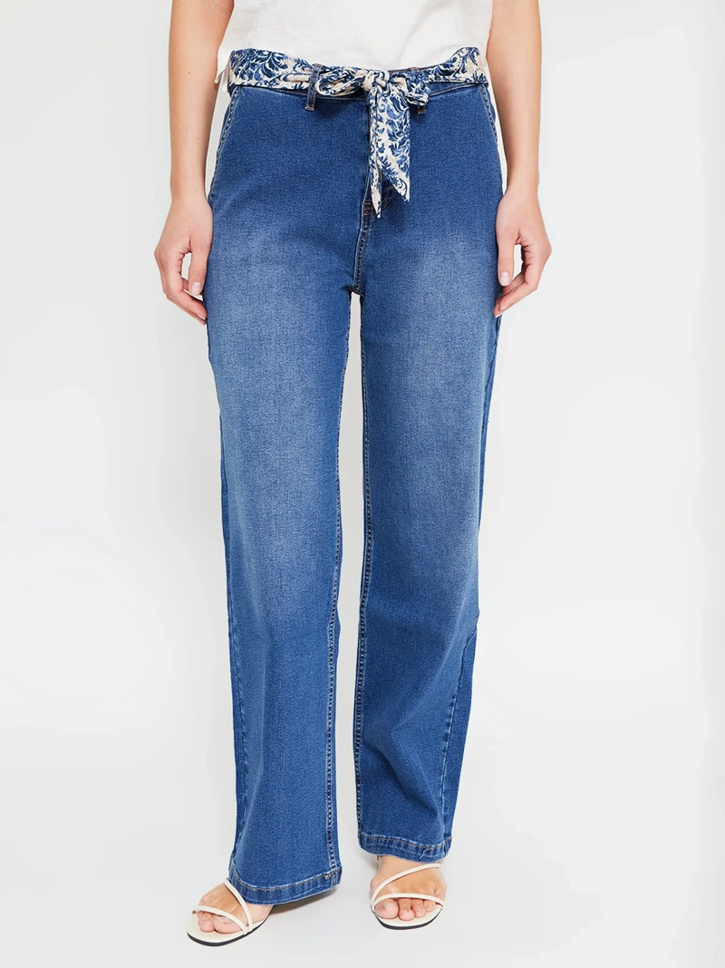 JEANS MUJER AZIZ ALGODÓN REGULAR ANCHO - 2