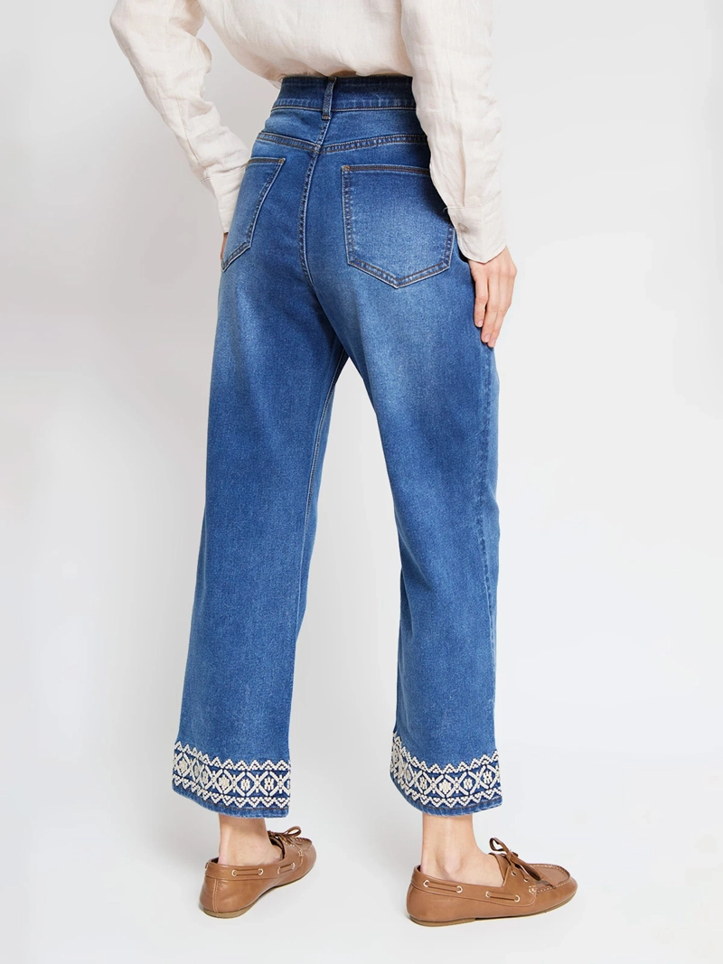 JEANS MUJER AZIZ ALGODÓN RECTO BORDADO - 3