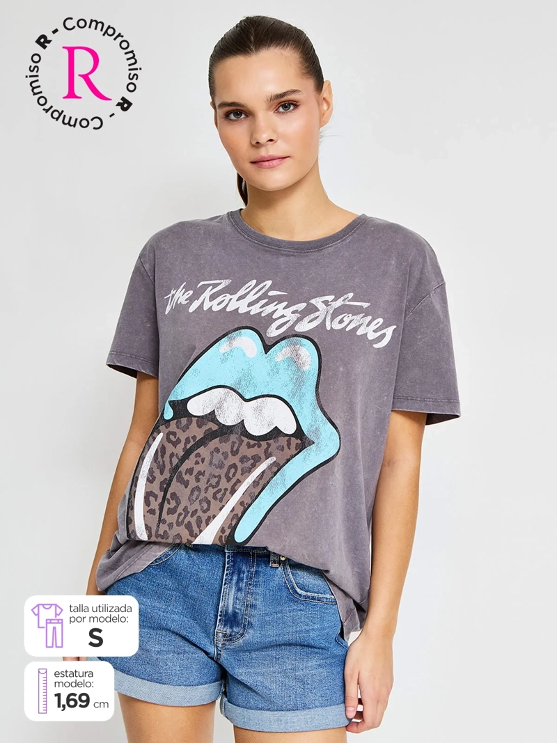 POLERA MUJER BARBADOS ALGODÓN THE ROLLING STONES