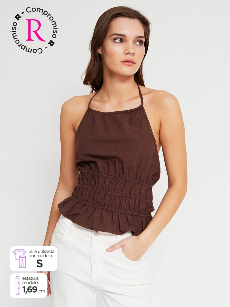 BLUSA MUJER INDEX ALGODÓN HALTER