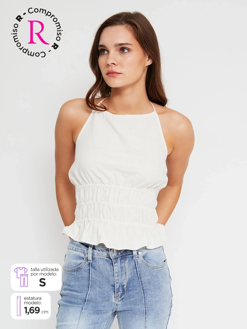 BLUSA MUJER INDEX ALGODÓN HALTER