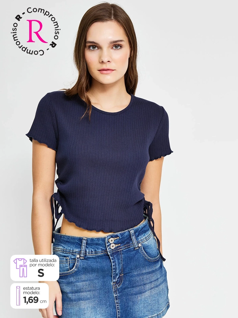 POLERA MUJER AEROPOSTALE ALGODÓN TIRAS - 1