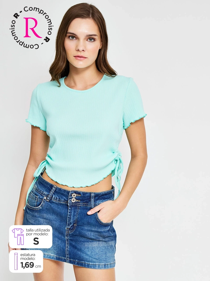 POLERA MUJER AEROPOSTALE ALGODÓN TIRAS - 1