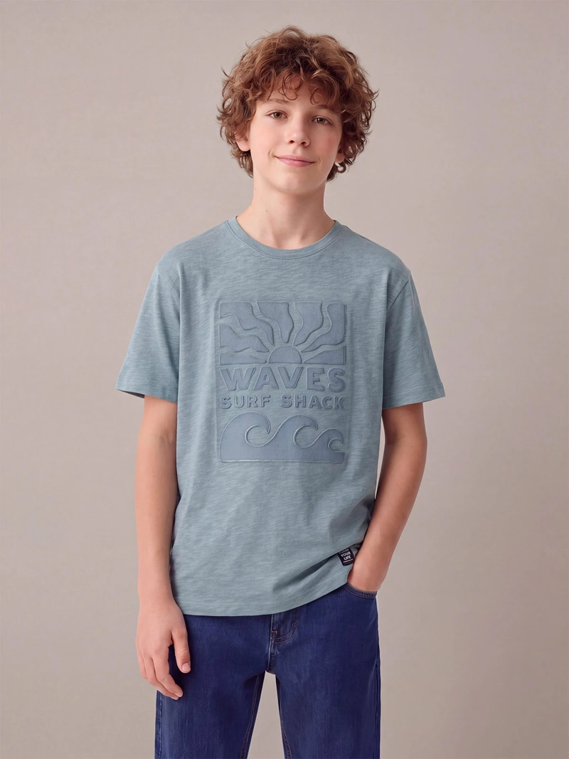 POLERA NIÑO CLOUDBREAK MANGA CORTA REGULAR FIT ALGODÓN
