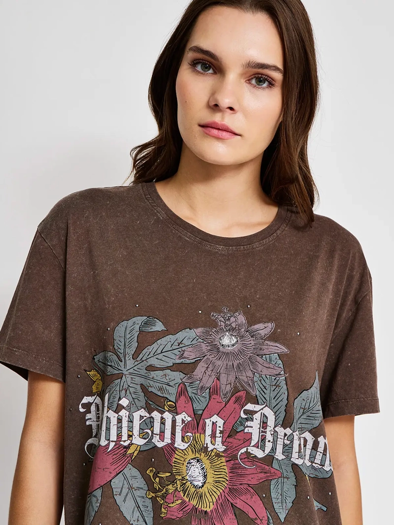 POLERA MUJER BARBADOS ALGODÓN MANGA CORTA GRÁFICA - 3