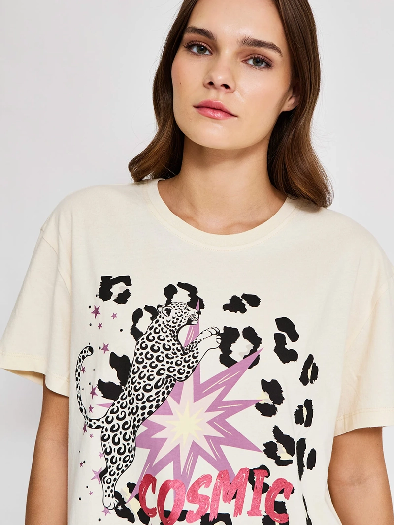 POLERA MUJER BARBADOS ALGODÓN MANGA CORTA GRÁFICA - 3