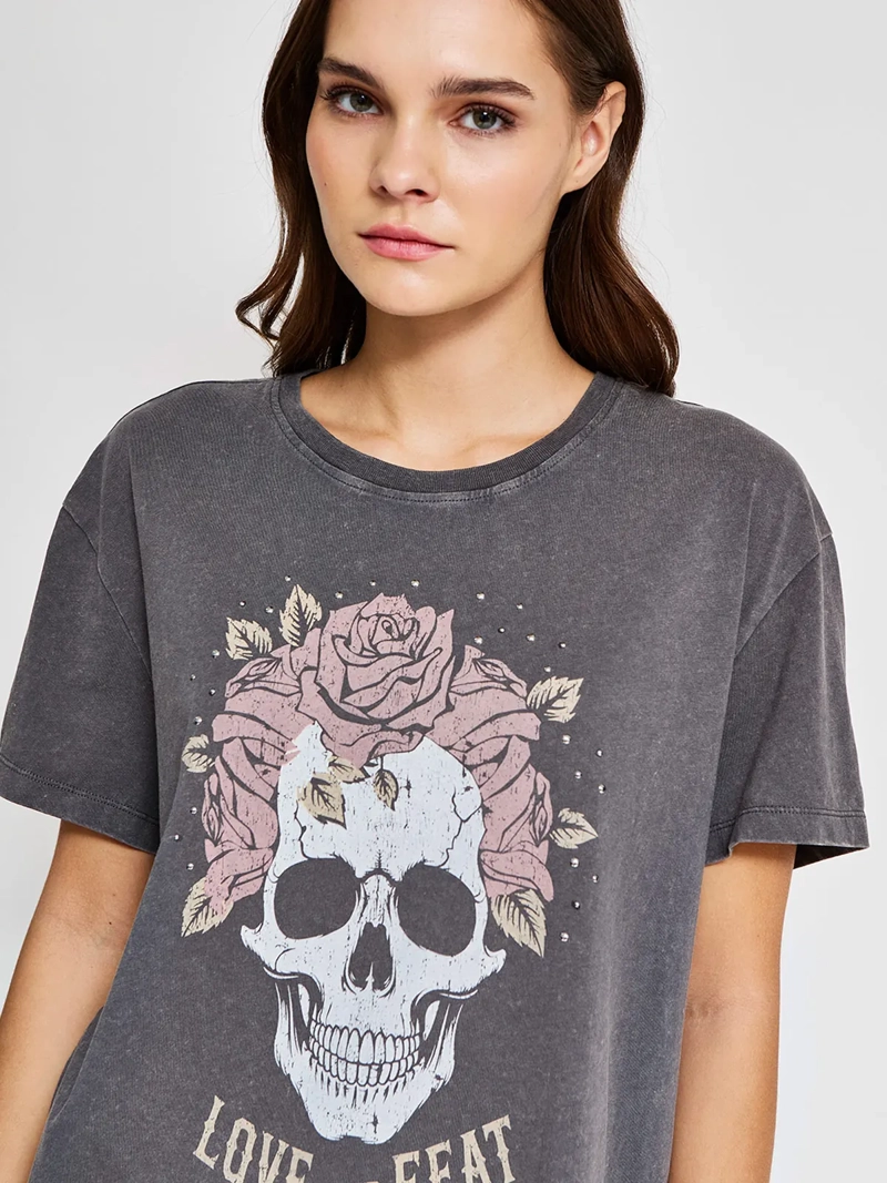 POLERA MUJER BARBADOS ALGODÓN MANGA CORTA GRÁFICA - 3
