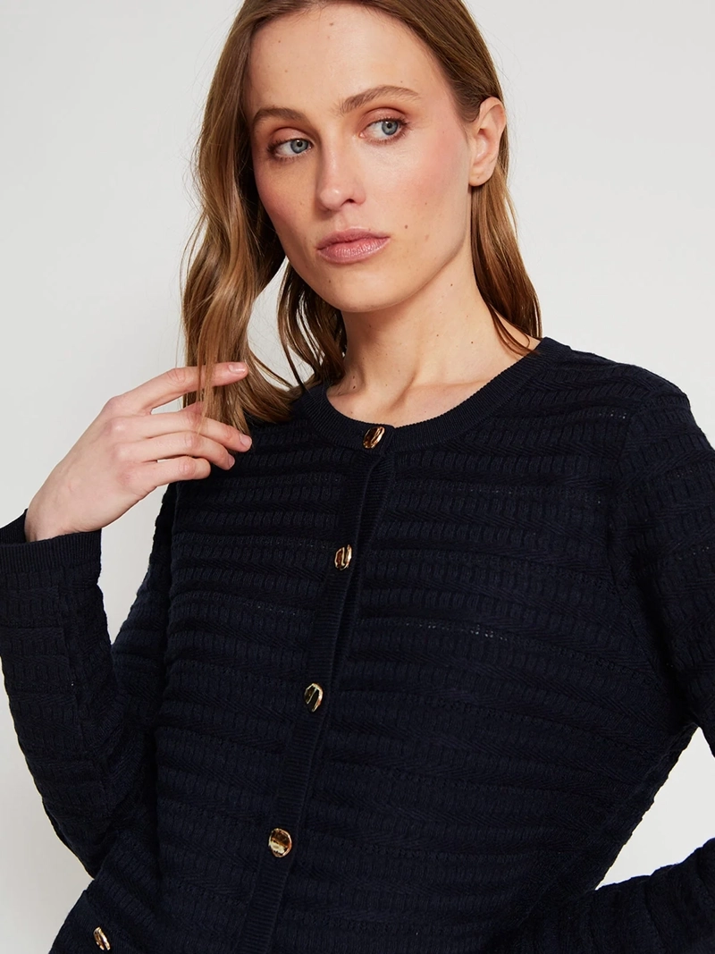 CARDIGAN MUJER CACHAREL MANGA LARGA BOTONES - 3