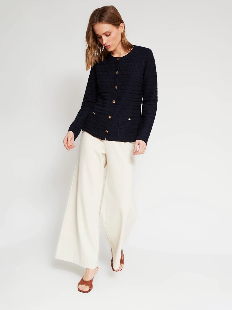CARDIGAN MUJER CACHAREL MANGA LARGA BOTONES - 4