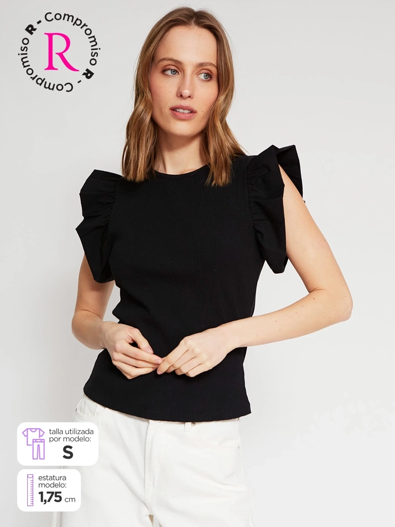 POLERA MUJER MARQUIS ALGODÓN VUELOS