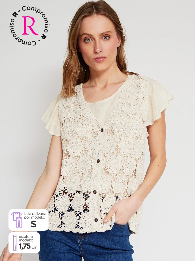 SWEATER MUJER AZIZ ALGODÓN SIN MANGAS